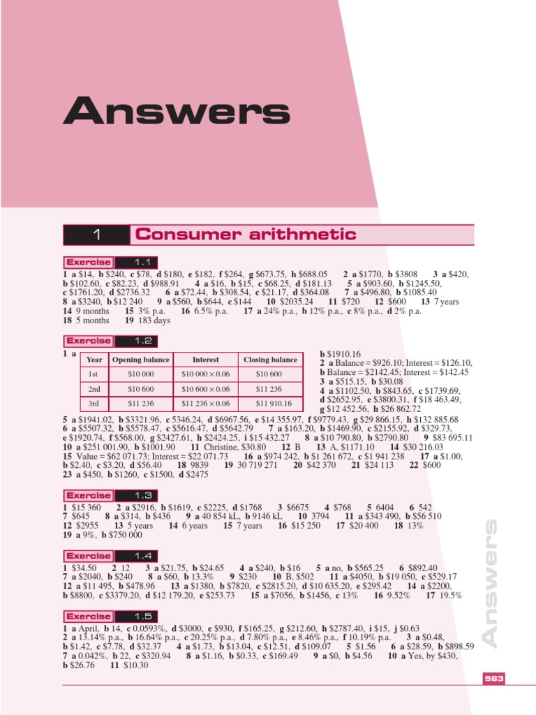 Year 10 Maths Textbook Answers | PDF