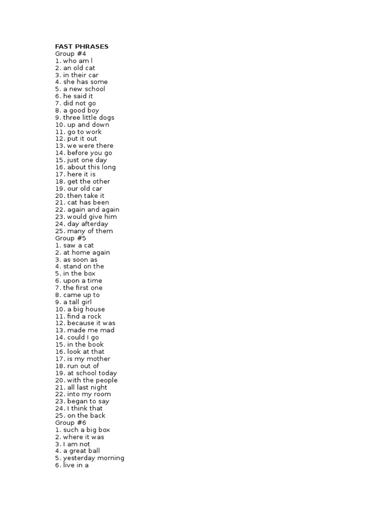 Fast Phrases 2016