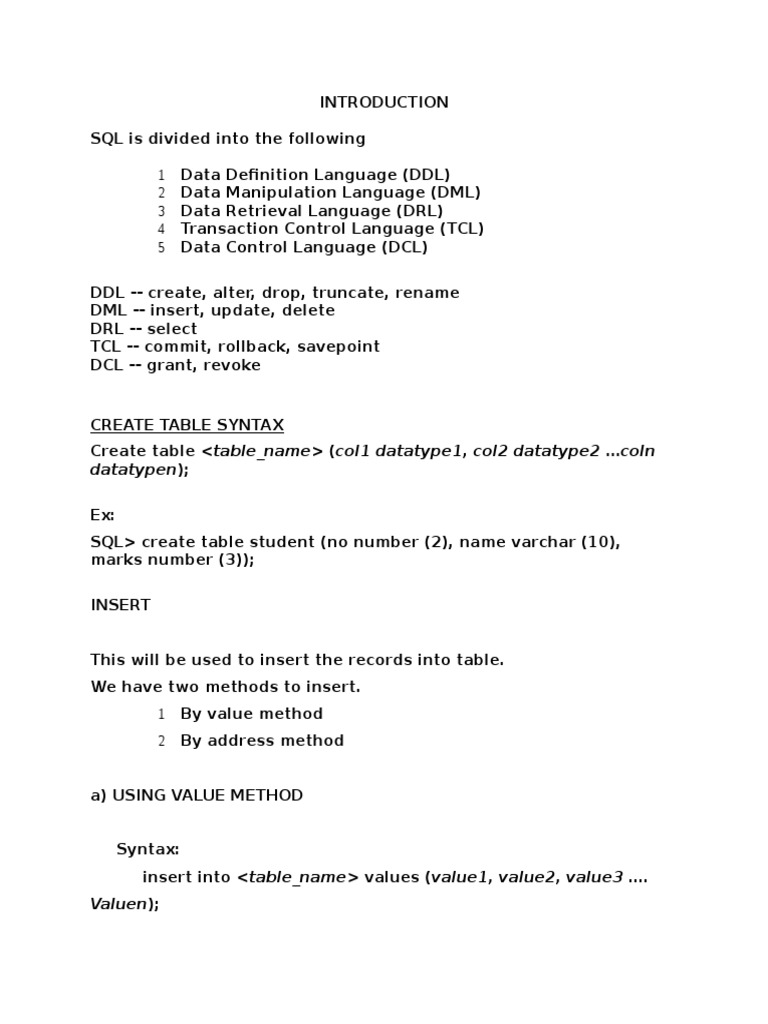 Sqlplsqlmaterial | PDF | Data Management | Exponentiation