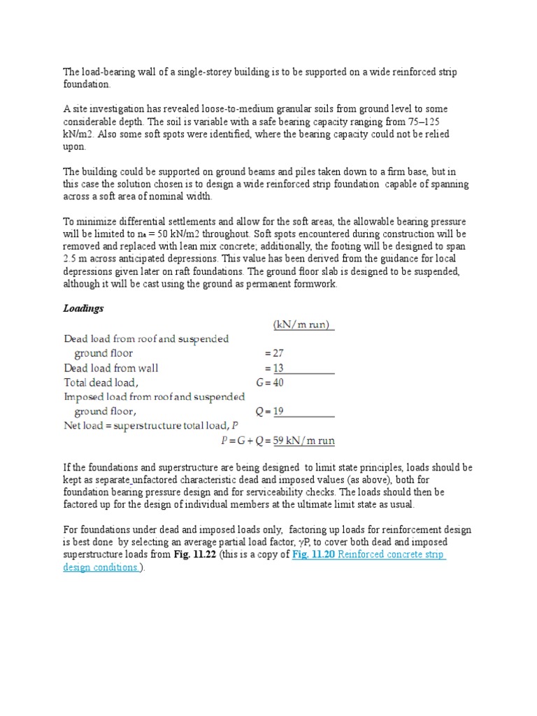 Design of Strip Footing | PDF | Structural Load | Bending