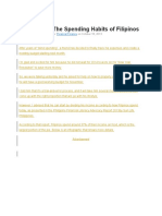 Infographic: The Spending Habits of Filipinos: Fitz Villafuerte Personal Finance