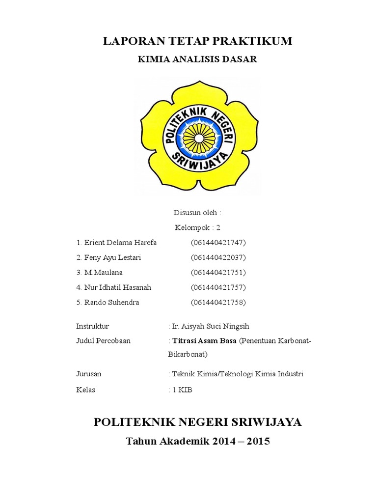Laporan Titrasi Asam Basa Karbonat Bikarbonat