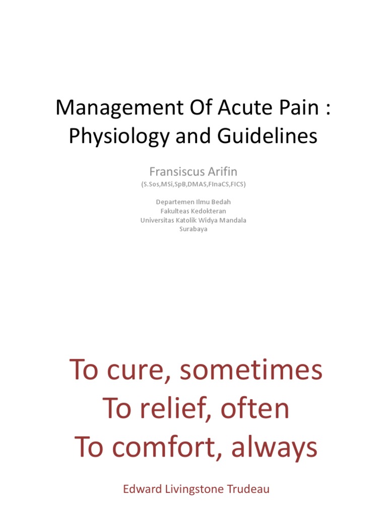 Management of Acute Pain | PDF