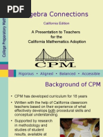 Download CPM CA Algebra Connections Overview by Dennis Ashendorf SN31791277 doc pdf