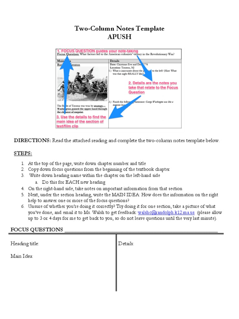 Two-Column Notes Instructions | PDF