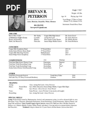 acting resume