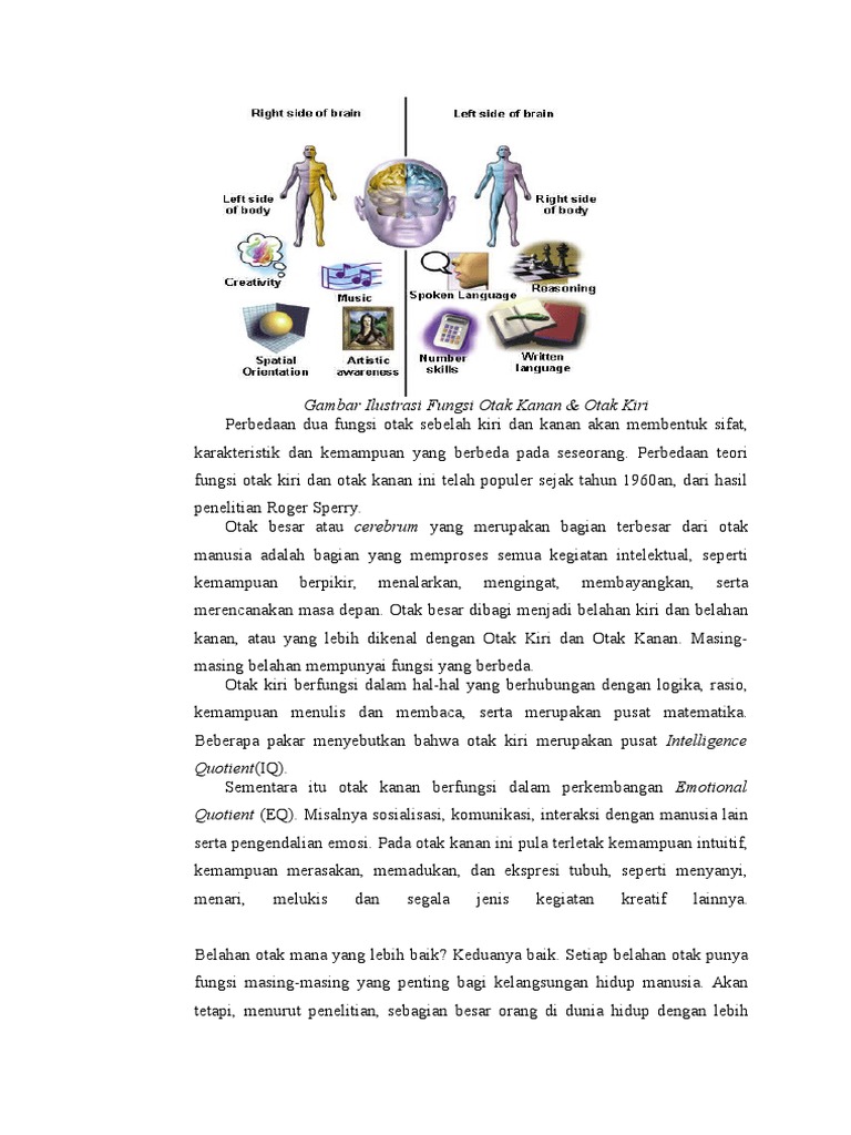Gambar Ilustrasi Fungsi Otak Kanan