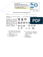 Evaluación de Biologia Decimo Grado