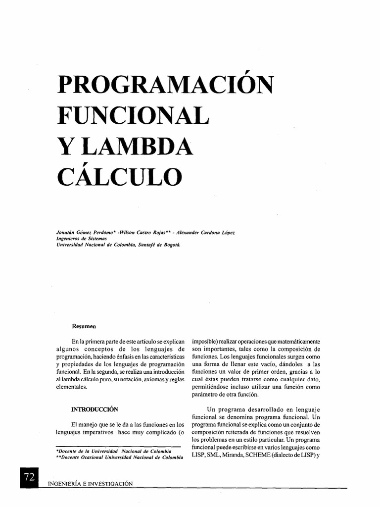Introducción al Cálculo Lambda | PDF | Lenguaje de programación ...