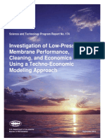 Investigation of Low Pressure Membrane Performance Cleaning and Economics Using A Technoeconomic Model