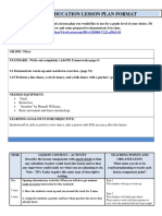 Physical Education Lesson Plan Format