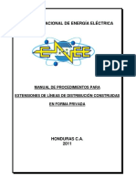 Manual de Procedimientos Para La Extension de Lineas de Distribucion Construidas de Forma Privada