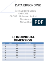 Studio Data Ergonomik: Title: Hand Dimension Exercise GROUP: Muhamad Amirul Nur Ayunni Nor A'dillah