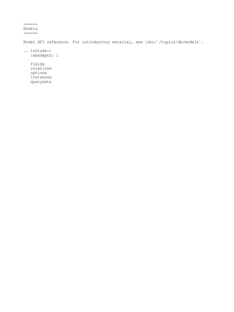 Model API Reference Guide | PDF | Technology & Engineering