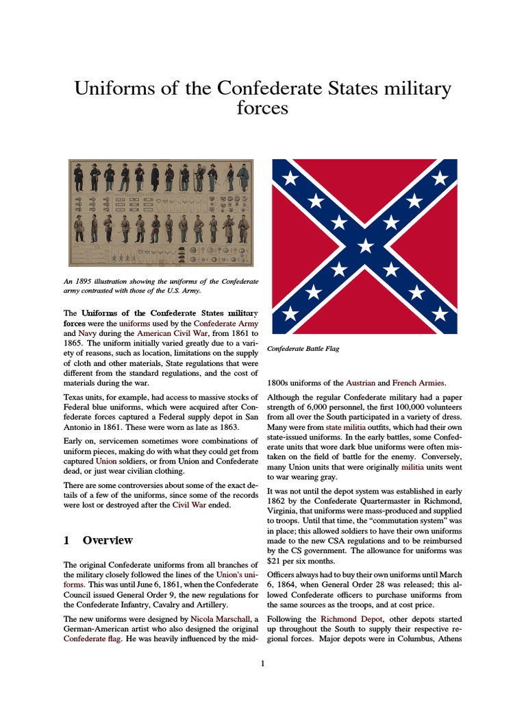 Confederate Military Uniforms Overview | PDF | General Officers In The ...