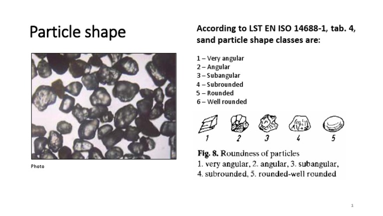 Particle Shape: According To LST EN ISO 14688-1, Tab. 4, Sand Particle ...
