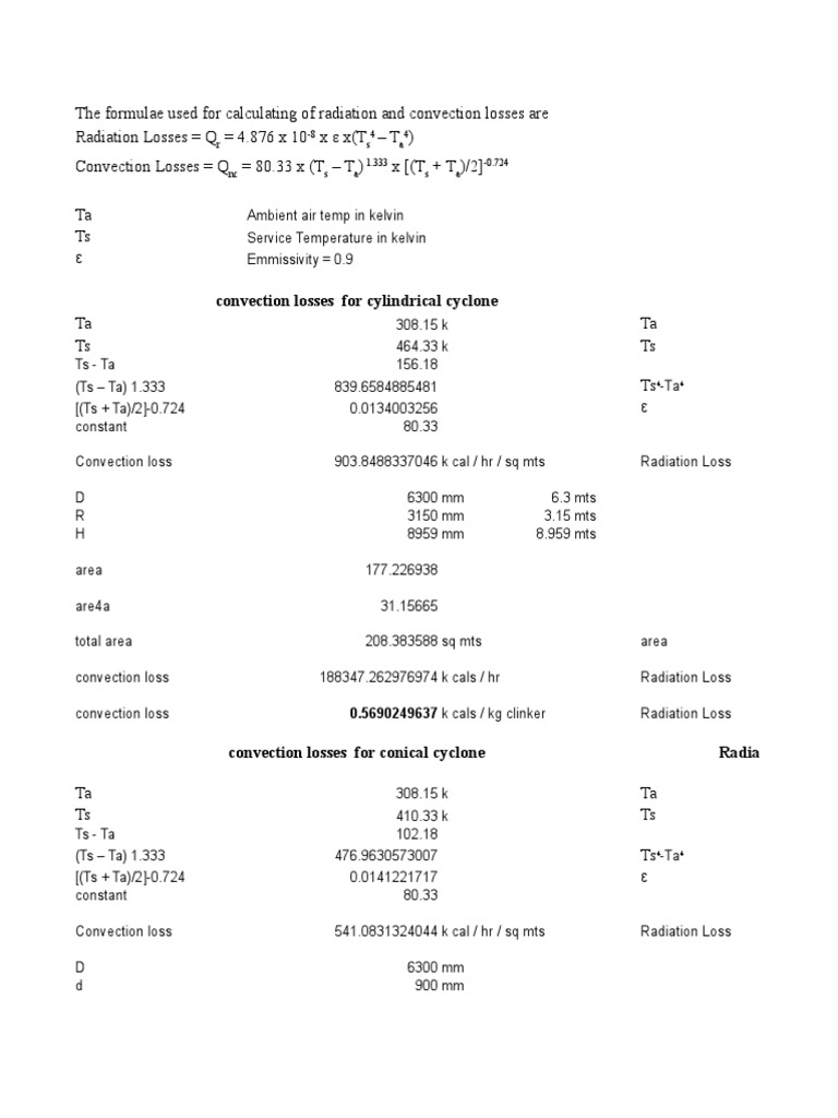 Kiln Burner Flame Momentum Calculation PDF Branches Of
