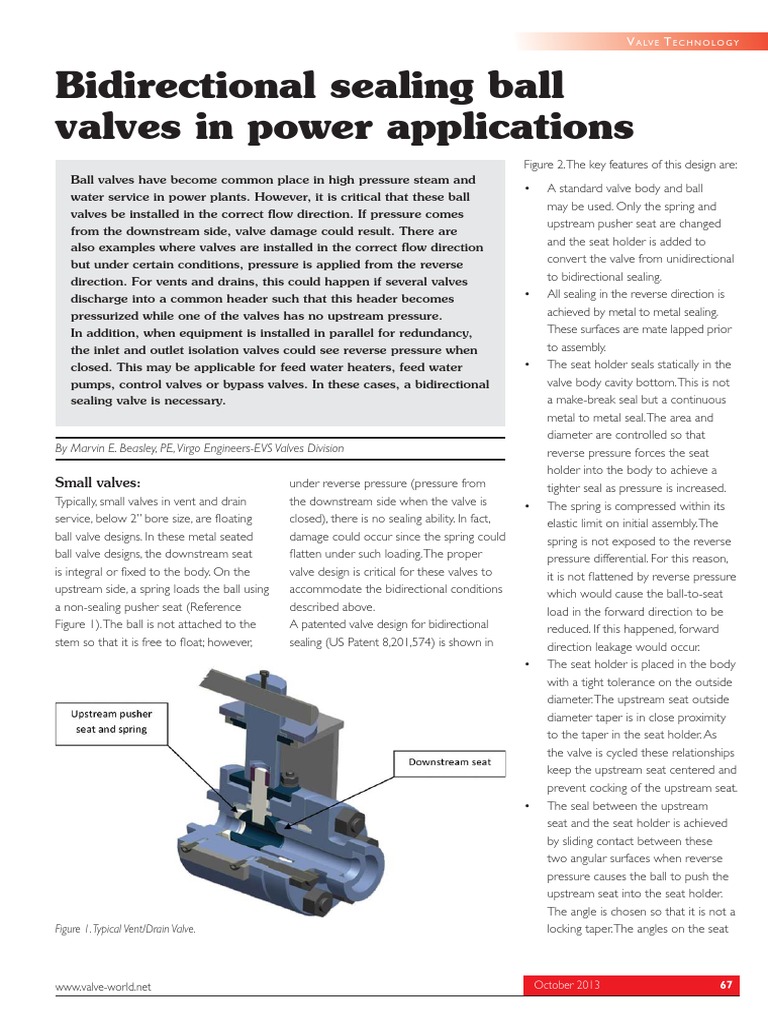 Bidirectional Sealing Ball Valves in Power Applications | PDF | Valve ...