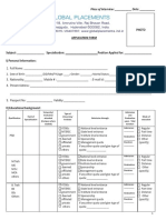 Global Placement Application Form