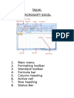 TAJUK Excel