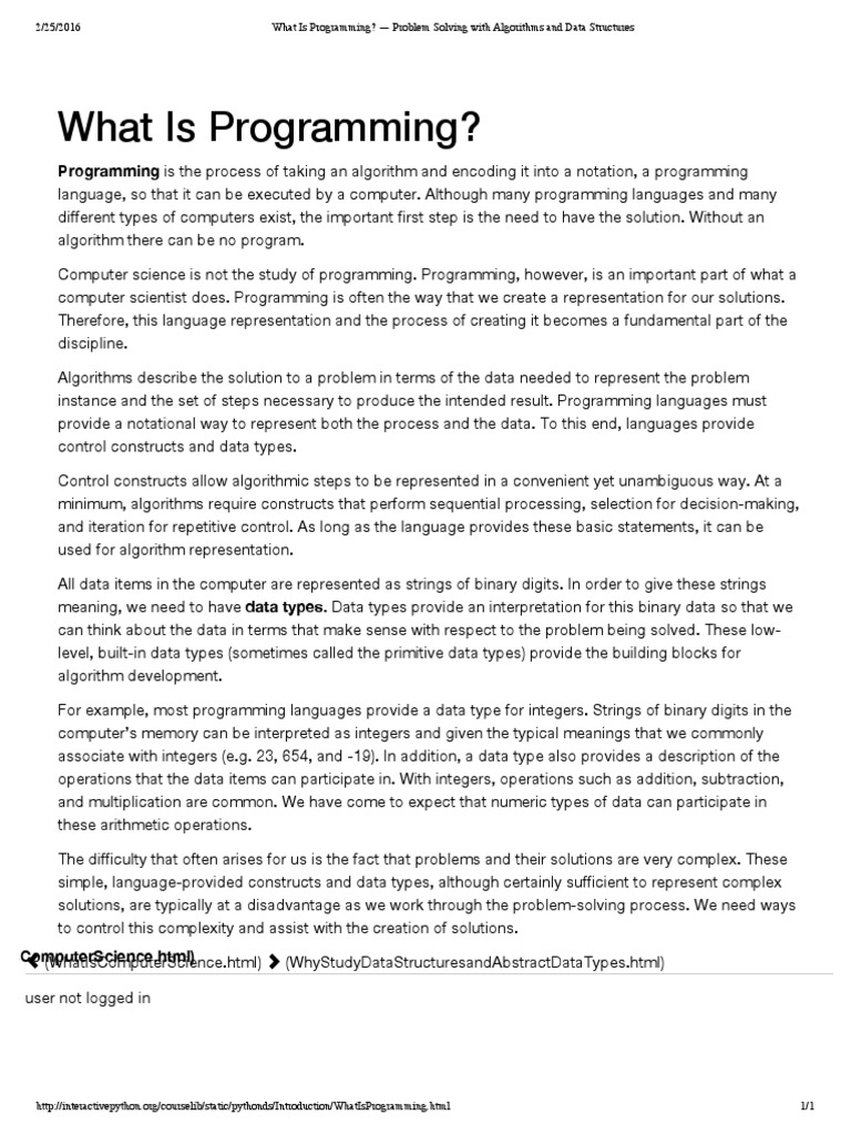 What Is Programming PDF Data Type Computer Programming
