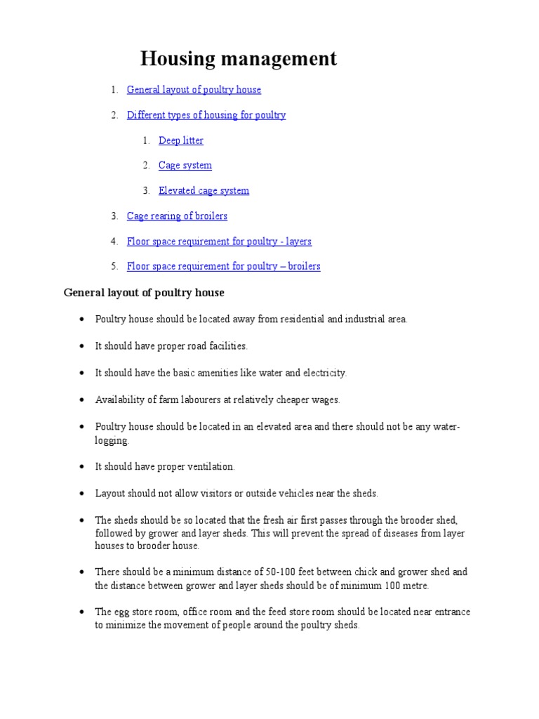Housing Management PDF Poultry Farming Broiler