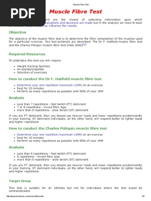 Muscle Fibre Test