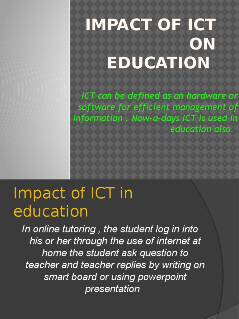 Impact of ICT On Education | PDF