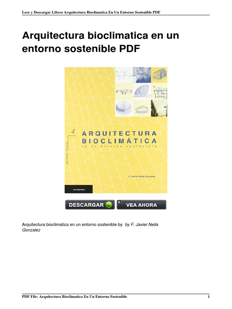 Arquitectura Bioclimatica en Entorno Sostenible | PDF