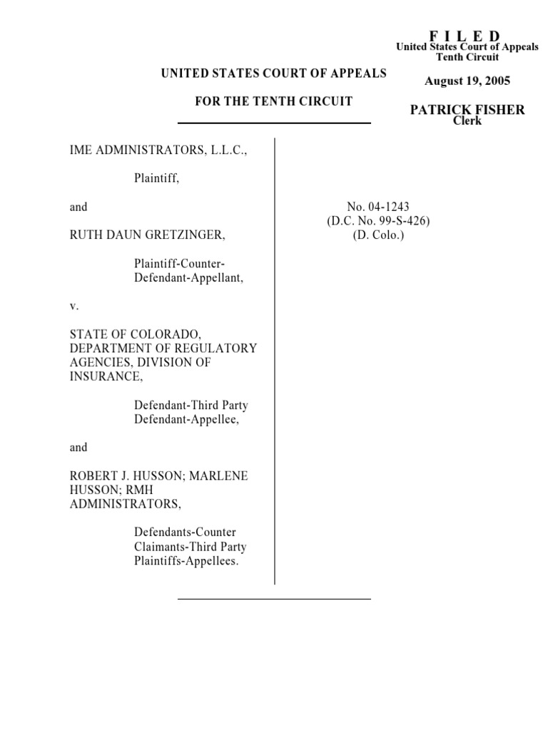 Gretzinger v. State of Colorado, 10th Cir. (2005) | Appeal | United