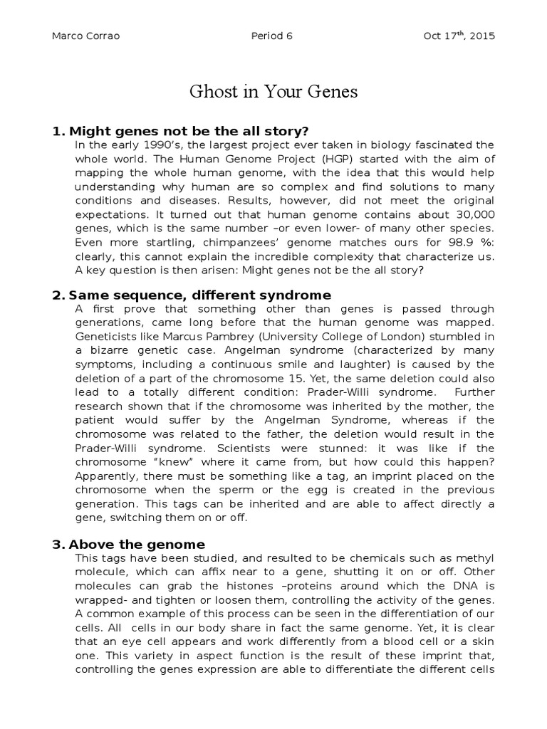 Understanding Epigenetics in Humans | PDF | Epigenetics | Genetics