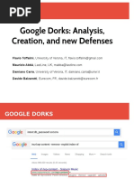 Google Dorks: Analysis, Creation, and New Defenses