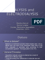 Dialysis and Electrodialysis