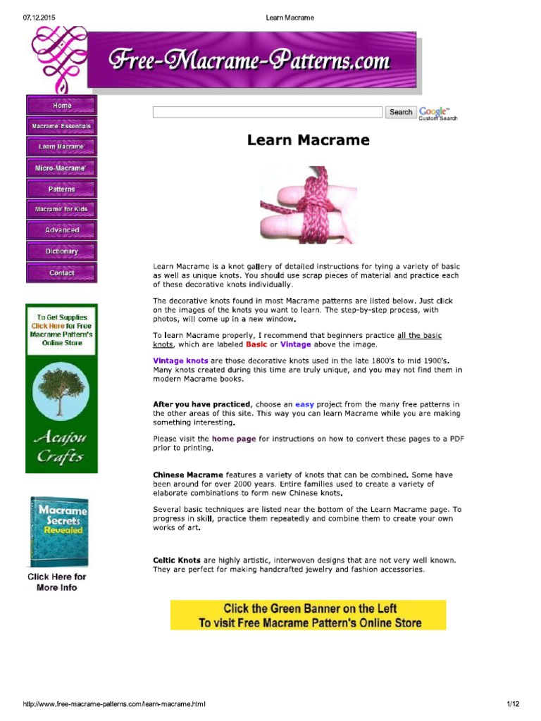 Learn Macrame PDF | PDF