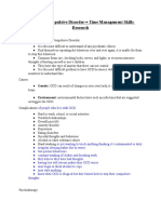 Obsessive-Compulsive Disorder Time Management Skills Research