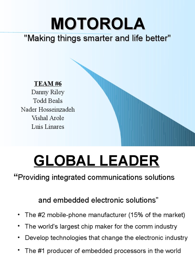 Motorola Case Study Presentation PDF Motorola