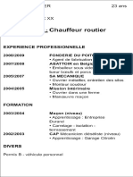 CV Pour Un Poste de Chauffeur Routier PDF