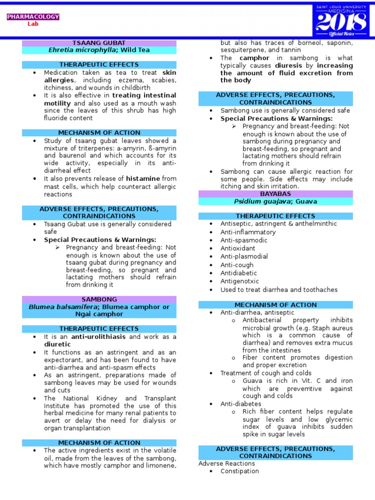 DOH Top 10 Herbal Plants PDF Inflammation Herbalism