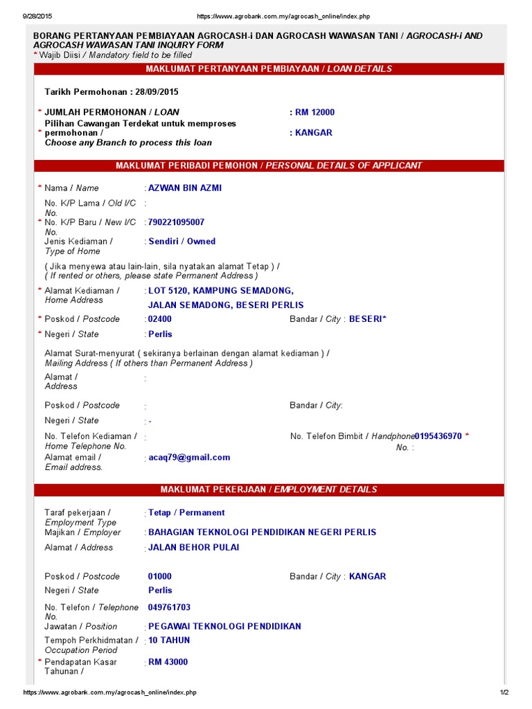 Pinjaman Agrobank Online Pdf