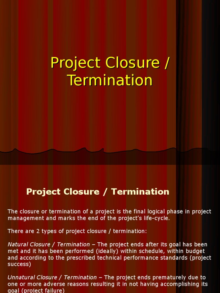Project Closure | PDF | Audit | Goal