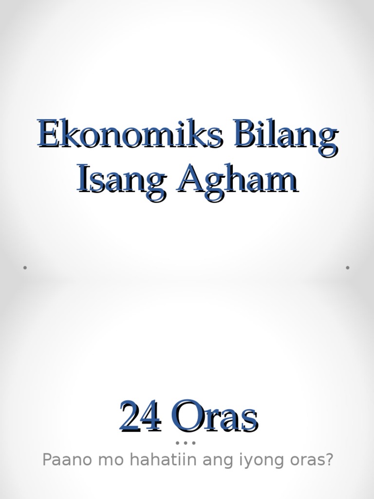 Ekonomiks Bilang Isang Agham Pdf