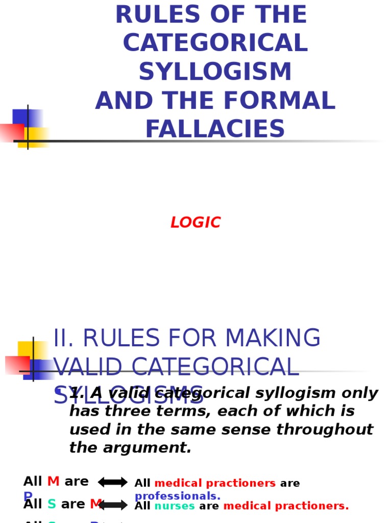 Rules Of Categorical Syllogism
