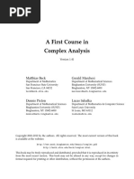 A First Course in Complex Analysis