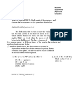 TOEFL EXERCISE 5: Study Each of The Passages And: Choose The Best Answers To The Questions That Follow