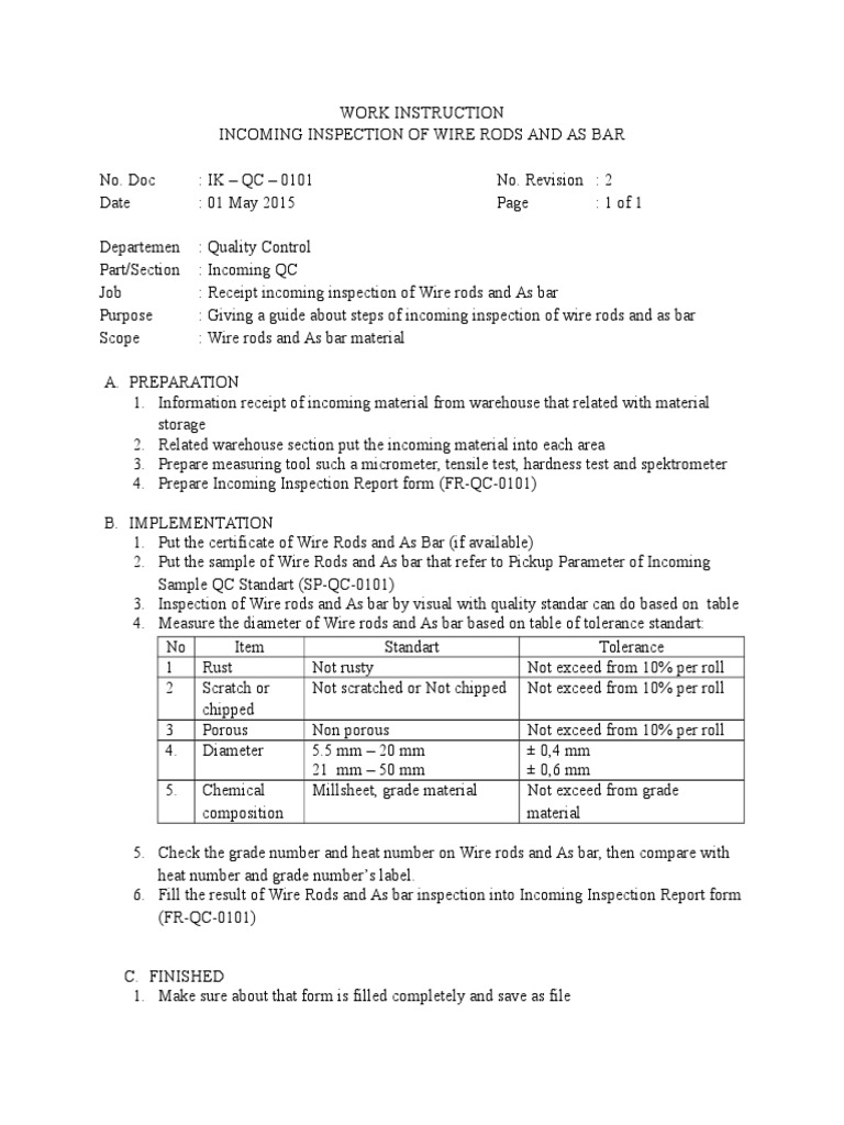 Work Instruction QC | PDF | Washing Machine | Industries
