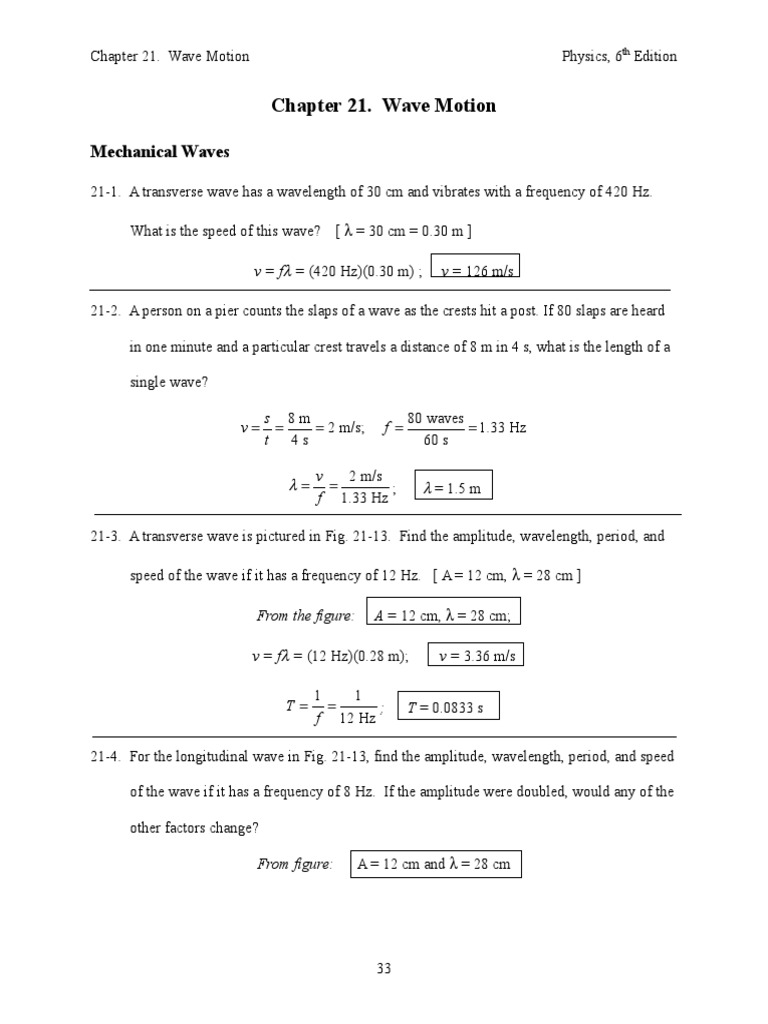 Wave Motion: Key Concepts and Calculations | PDF | Waves | Harmonic