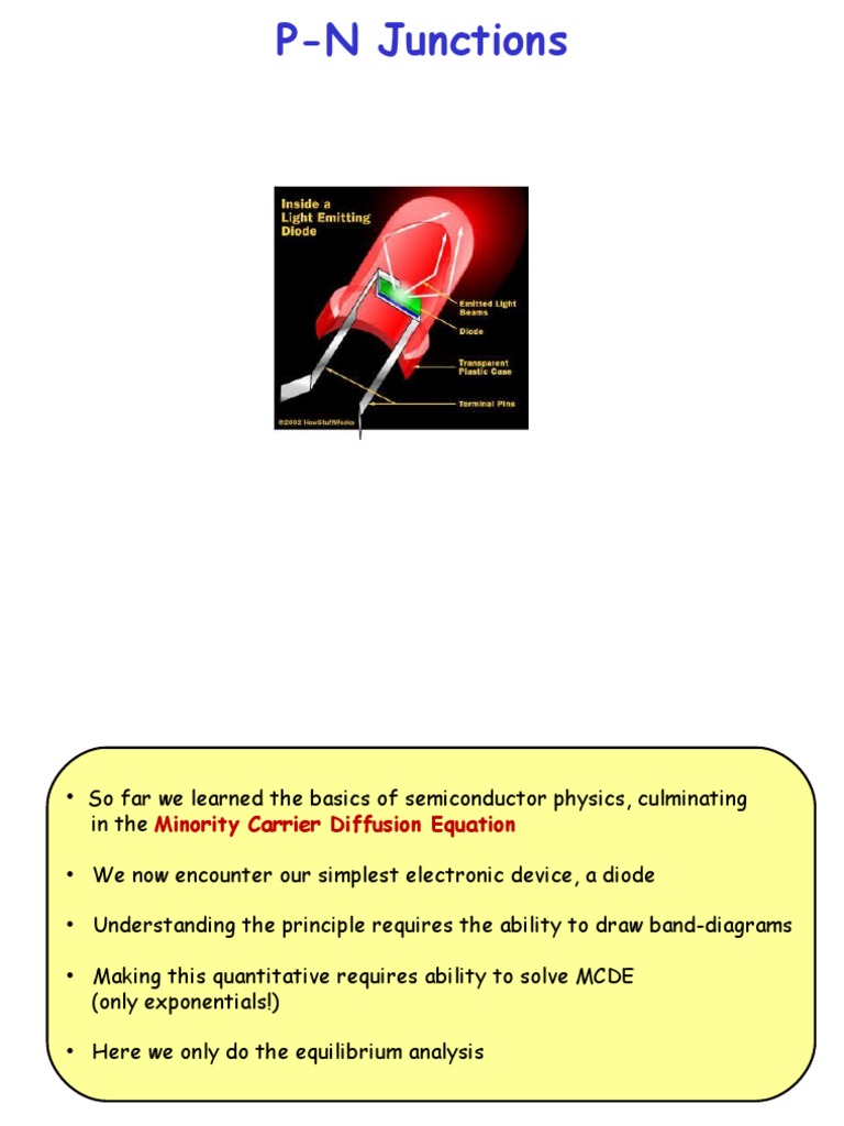 P-N Junctions: Equilibrium Analysis | PDF | P–N Junction | Solid State ...