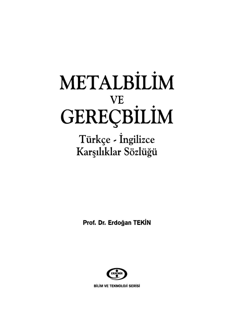 Metalbilim Turkce Ingilizce Pdf