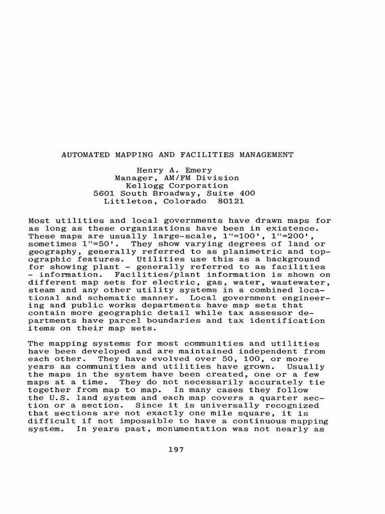 Automated Mapping and Facilities Management PDF | PDF | Map | Cartography