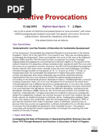 Creative Provocation 13 July Programme